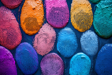 Colorful Fingerprint Art: Abstract Texture and Pattern