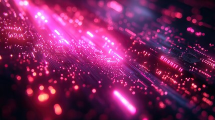 Fototapeta premium A glowing neon outline defines the futuristic technology abstract background.