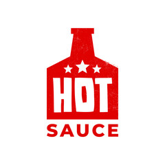 illustration of hot sauce bottle with stars. logo for sauce company or anything related to sauce.