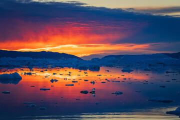 Disko Bay is a large bay on the western coast of Greenland. 