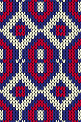 Knit seamless pattern print. Seamless pattern. Eight. Red