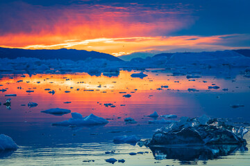 Disko Bay is a large bay on the western coast of Greenland. 