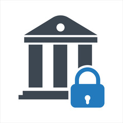 Secure bank icon. Bank sanctions icon