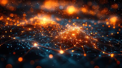 Obraz premium A modern abstract 3D digital background representing network capabilities and technological processes.