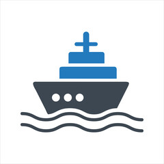 Cargo ship icon. Containers. Shipping icon