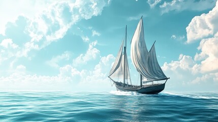 Fototapeta premium thrill of the wind filling the sails as you glide across the water.