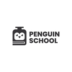 penguin school logo vector