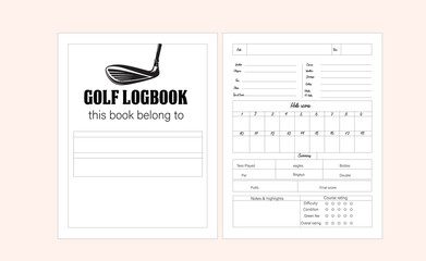 golf logbook Kdp Interior Low Content Book