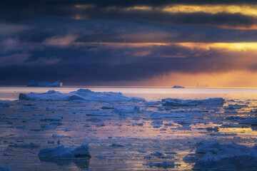 Disko Bay is a large bay on the western coast of Greenland. 