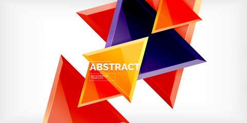 Triangle glass shapes geometric abstract background. Vector Illustration For Wallpaper, Banner, Background, Card, Book Illustration, landing page