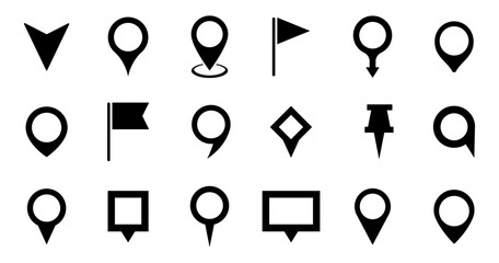 Location pin icons. Maps pin.  Pointer Logo.  location symbol collection. Vector illustration