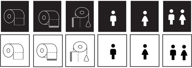 Obraz premium toilet paper icon set