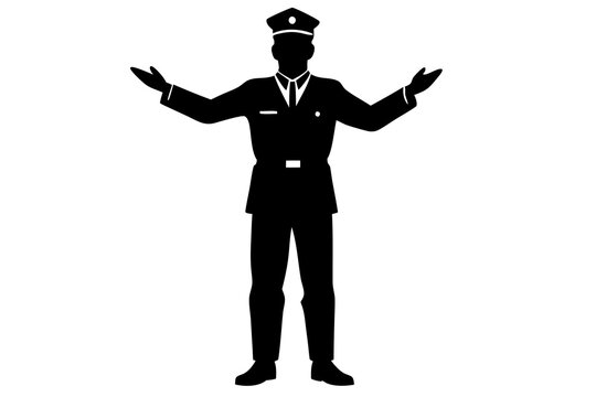 recommend clip art: Army Sergeant Giving Commands Silhouette Vector Illustration