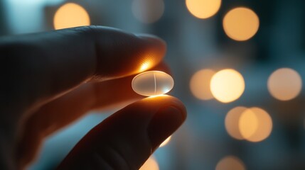 Glowing Capsule in Hand