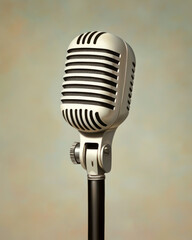 Vintage microphone on soft background
