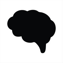 Human brain silhouette vector template icon
