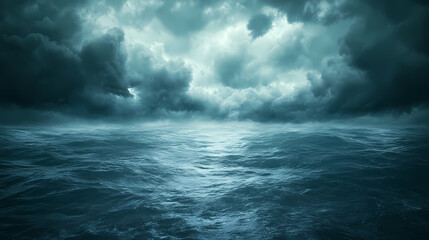 Obraz premium Cloudy storm in the sea before rain. Tornadoes above the sea. Monsoon season. Storm in the sea.Wonder of natural disaster.
