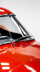 Fototapeta premium close up of front and windscreen on race car, photographed in white studio space