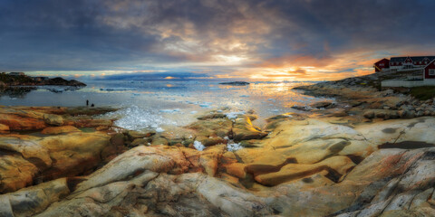 Disko Bay is a large bay on the western coast of Greenland. 