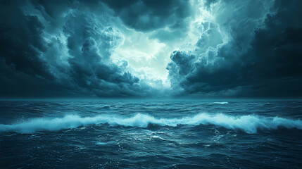 Cloudy storm in the sea before rain. Tornadoes above the sea. Monsoon season. Storm in the sea.Wonder of natural disaster.