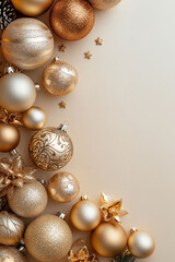 Luxurious Christmas Decorations in Golden and Champagne