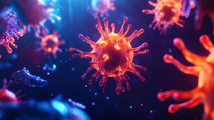 Obraz premium Microscopic View of Viruses