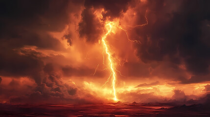 Fototapeta premium Cloudy storm in the sea before rain. Tornadoes above the sea. Monsoon season. Storm in the sea.Wonder of natural disaster.