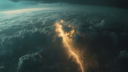 Cloudy storm in the sea before rain. Tornadoes above the sea. Monsoon season. Storm in the sea.Wonder of natural disaster.