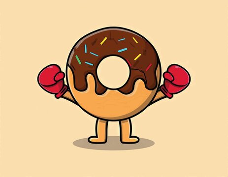 recommend clip art: chocolate donut boxer character vector
