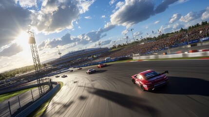 Exciting Race at Sunset