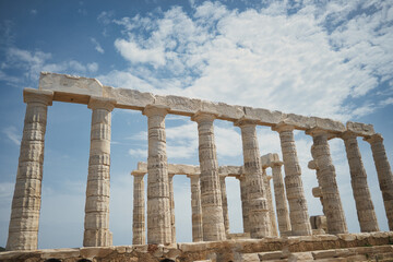 Obraz premium Incredible Temple of Poseidon in Greece