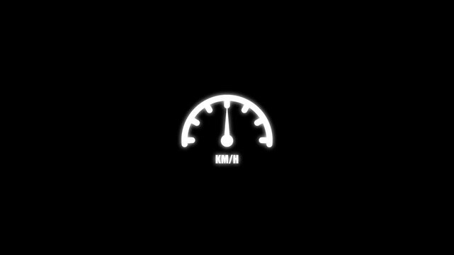 Simple speedmeter icon. Risk concept on speedometer.