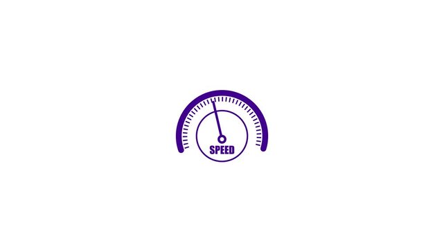 Simple speedmeter icon. Risk concept on speedometer.
