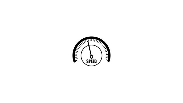 Simple speedmeter icon. Risk concept on speedometer.