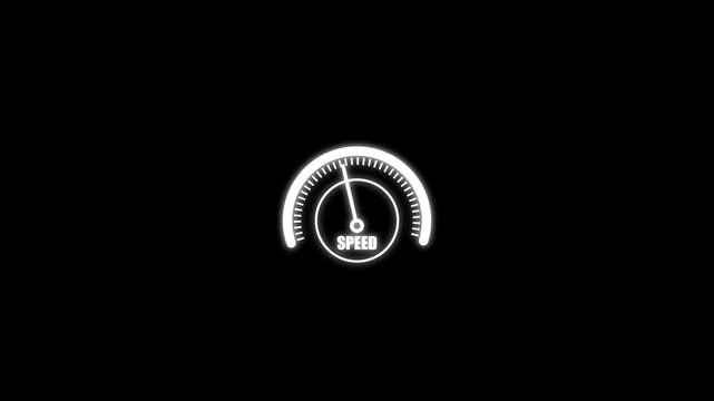 Simple speedmeter icon. Risk concept on speedometer.