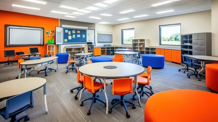 A classroom where adaptive learning tools provide each student with a customized learning experience.