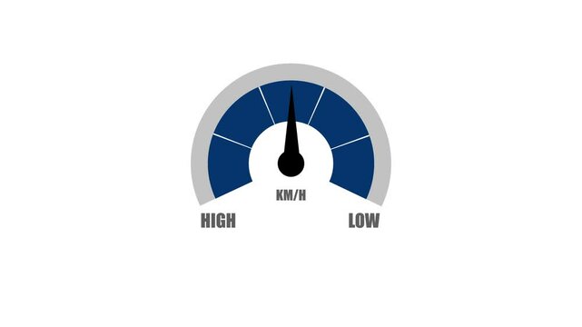 Simple speedmeter icon. Risk concept on speedometer.