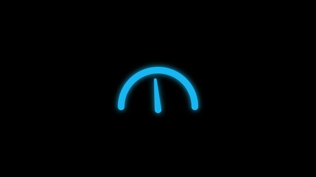 Simple speedmeter icon. Risk concept on speedometer.