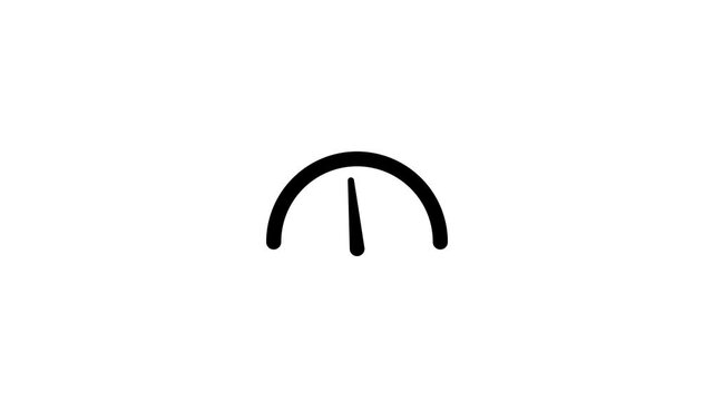 Simple speedmeter icon. Risk concept on speedometer.