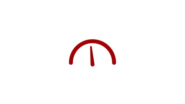 Simple speedmeter icon. Risk concept on speedometer.