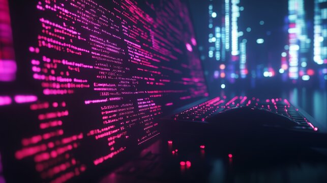 Programmer&acirc;&euro;&trade;s code on a computer screen, symbolizing web development and abstract IT concepts. 