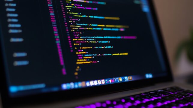 Programmer&acirc;&euro;&trade;s code on a computer screen, symbolizing web development and abstract IT concepts. 