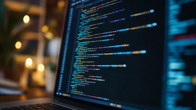 Programmer&acirc;&euro;&trade;s code on a computer screen, symbolizing web development and abstract IT concepts. 