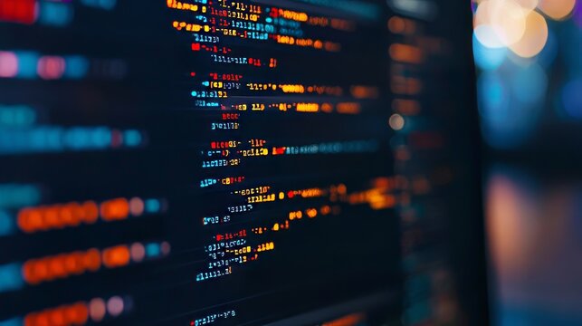 Programmer&acirc;&euro;&trade;s code on a computer screen, symbolizing web development and abstract IT concepts. 