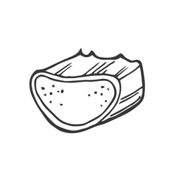 Aloe vera leaves and slice vector illustration. Hand drawn outline black and white succulent medicinal herb. Aloe cross section, botanical drawing for cosmetics, package, decoration, banner