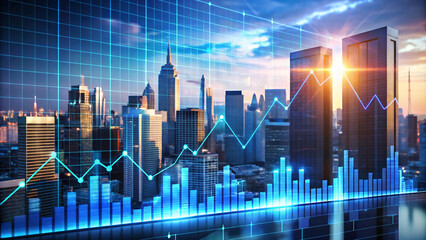 Digital heartbeat of the financial world, visualized in a blue wave