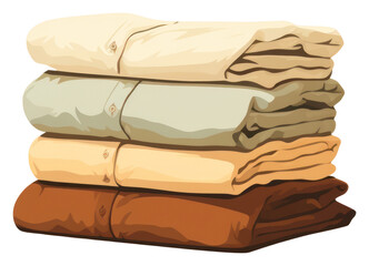 PNG Folded shirts linen relaxation furniture.