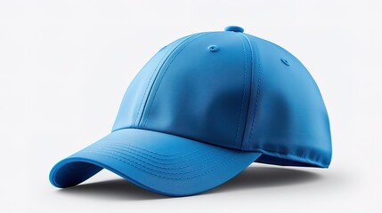 Fototapeta premium Side view of a baseball cap prototype on a white background，generated with AI.