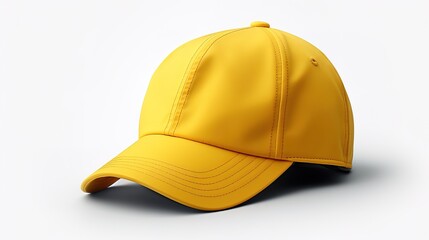 Fototapeta premium Side view of a baseball cap prototype on a white background，generated with AI.
