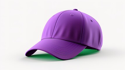 Fototapeta premium Side view of a baseball cap prototype on a white background，generated with AI.